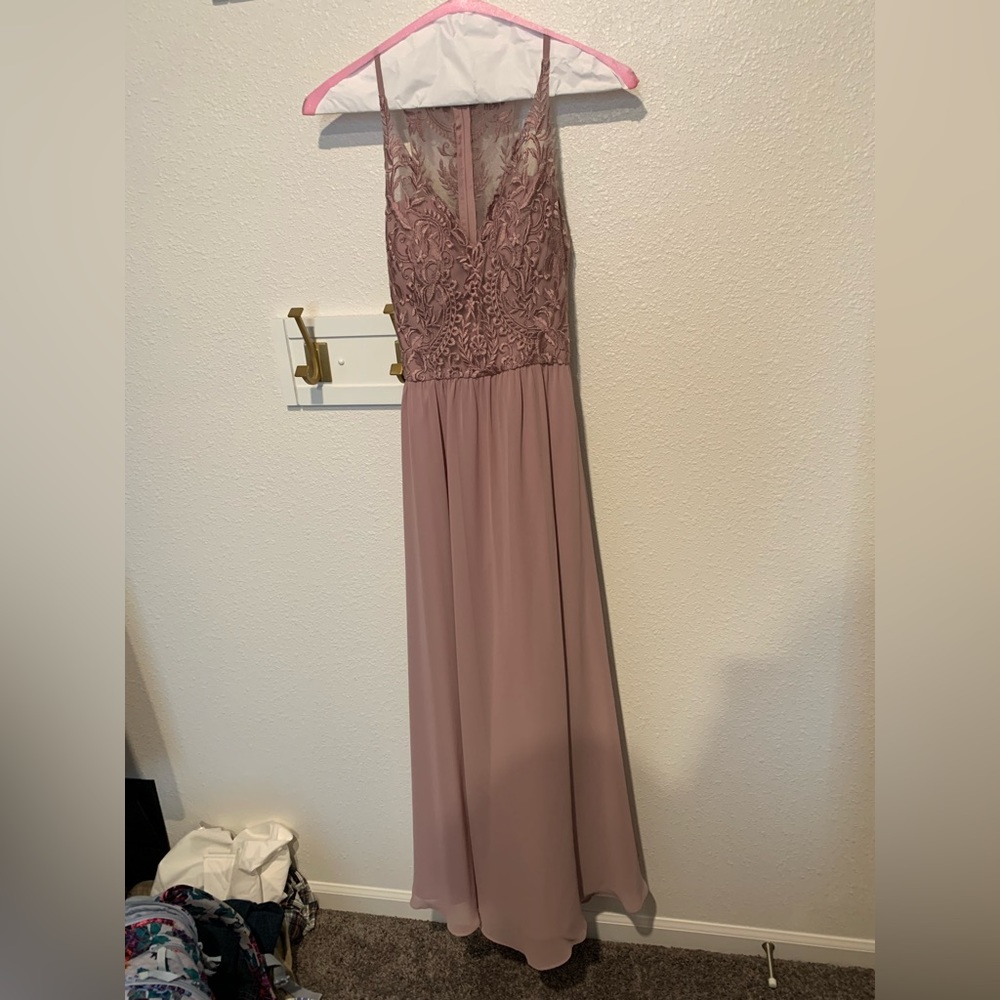 Women’s Kennedy Blue dusty pink bridesmaid dress. Size 4 with alterations.
